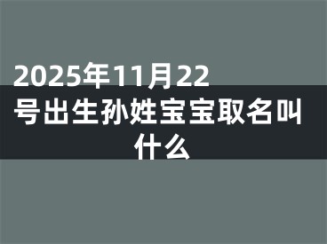 2025年11月22号出生孙姓宝宝取名叫什么