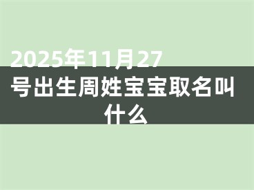 2025年11月27号出生周姓宝宝取名叫什么