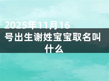 2025年11月16号出生谢姓宝宝取名叫什么