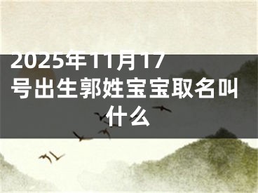 2025年11月17号出生郭姓宝宝取名叫什么