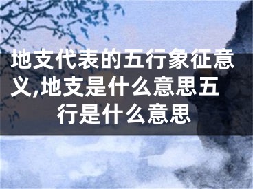 地支代表的五行象征意义,地支是什么意思五行是什么意思