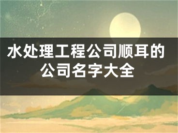 水处理工程公司顺耳的公司名字大全