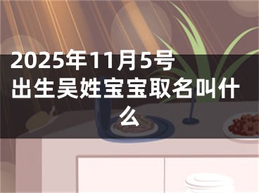 2025年11月5号出生吴姓宝宝取名叫什么