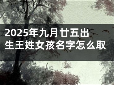 2025年九月廿五出生王姓女孩名字怎么取