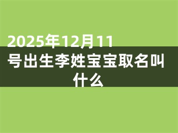 2025年12月11号出生李姓宝宝取名叫什么