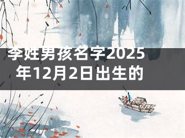李姓男孩名字2025年12月2日出生的