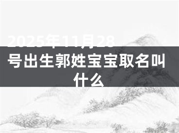2025年11月28号出生郭姓宝宝取名叫什么