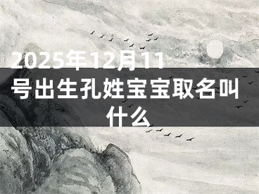 2025年12月11号出生孔姓宝宝取名叫什么