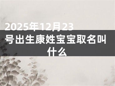 2025年12月23号出生康姓宝宝取名叫什么