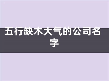 五行缺木大气的公司名字