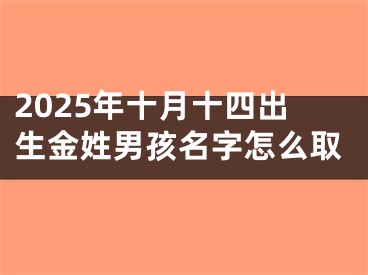 2025年十月十四出生金姓男孩名字怎么取