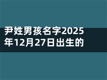 尹姓男孩名字2025年12月27日出生的