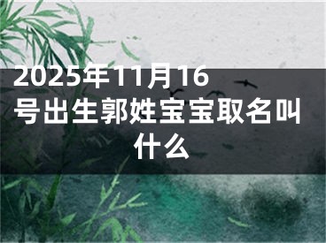 2025年11月16号出生郭姓宝宝取名叫什么