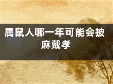 属鼠人哪一年可能会披麻戴孝