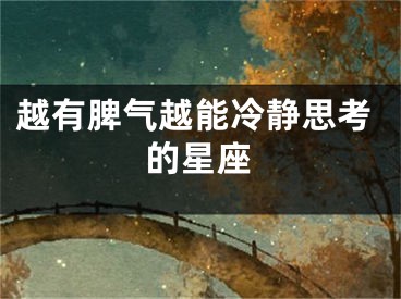 越有脾气越能冷静思考的星座