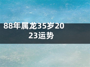 88年属龙35岁2023运势