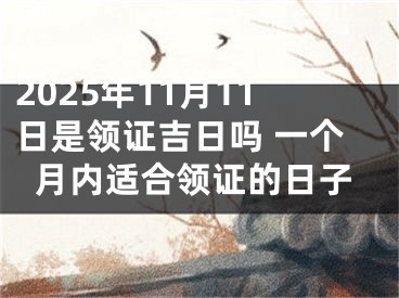 2025年11月11日是领证吉日吗 一个月内适合领证的日子