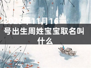 2025年11月16号出生周姓宝宝取名叫什么
