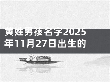 黄姓男孩名字2025年11月27日出生的