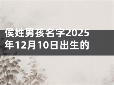 侯姓男孩名字2025年12月10日出生的