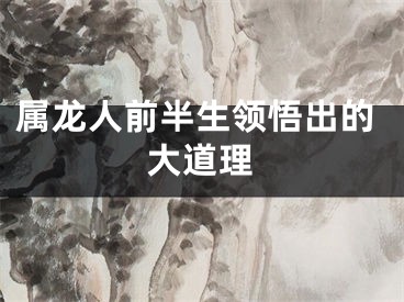 属龙人前半生领悟出的大道理