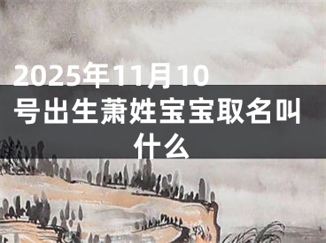 2025年11月10号出生萧姓宝宝取名叫什么