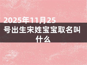 2025年11月25号出生宋姓宝宝取名叫什么