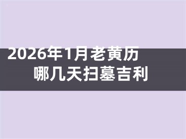 2026年1月老黄历哪几天扫墓吉利