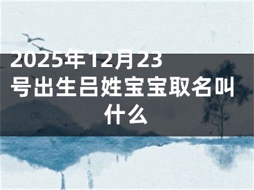2025年12月23号出生吕姓宝宝取名叫什么