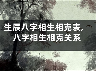 生辰八字相生相克表,八字相生相克关系