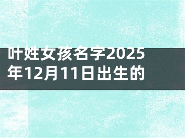 叶姓女孩名字2025年12月11日出生的