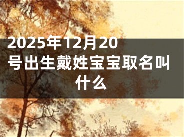 2025年12月20号出生戴姓宝宝取名叫什么