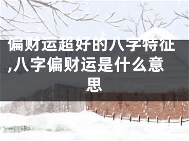 偏财运超好的八字特征,八字偏财运是什么意思