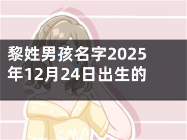 黎姓男孩名字2025年12月24日出生的