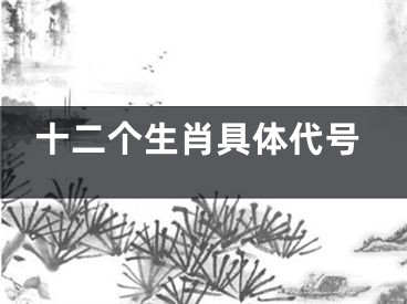 十二个生肖具体代号