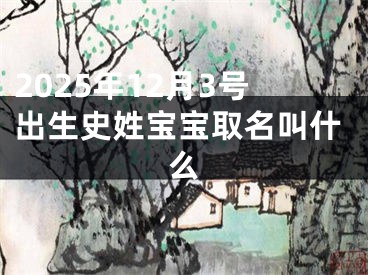2025年12月3号出生史姓宝宝取名叫什么