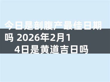 今日是剖腹产最佳日期吗 2026年2月14日是黄道吉日吗