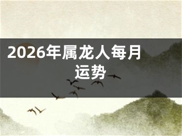 2026年属龙人每月运势