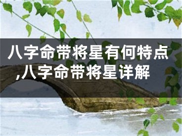 八字命带将星有何特点,八字命带将星详解