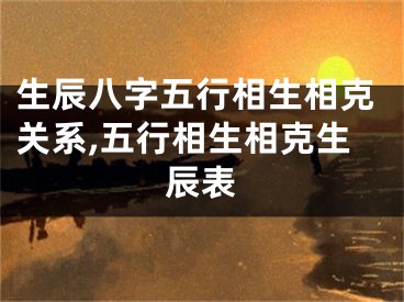 生辰八字五行相生相克关系,五行相生相克生辰表