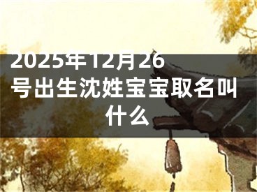 2025年12月26号出生沈姓宝宝取名叫什么