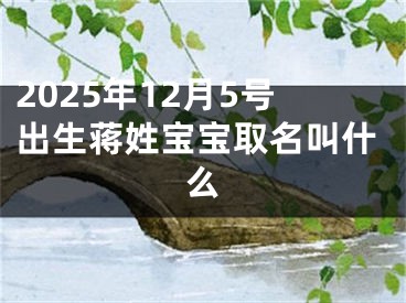 2025年12月5号出生蒋姓宝宝取名叫什么