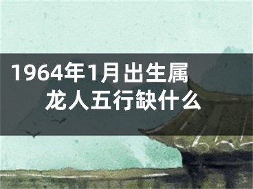 1964年1月出生属龙人五行缺什么