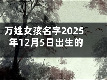 万姓女孩名字2025年12月5日出生的