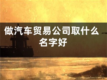 做汽车贸易公司取什么名字好