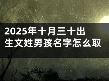 2025年十月三十出生文姓男孩名字怎么取