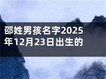 邵姓男孩名字2025年12月23日出生的