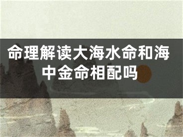 命理解读大海水命和海中金命相配吗
