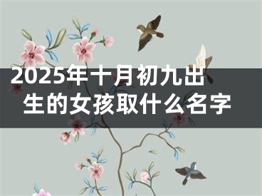 2025年十月初九出生的女孩取什么名字