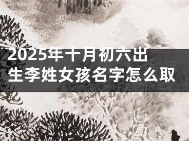 2025年十月初六出生李姓女孩名字怎么取